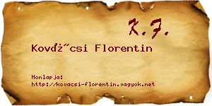 Kovácsi Florentin névjegykártya