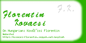 florentin kovacsi business card